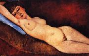 Amedeo Modigliani, Reclining Nude on a Blue Cushion